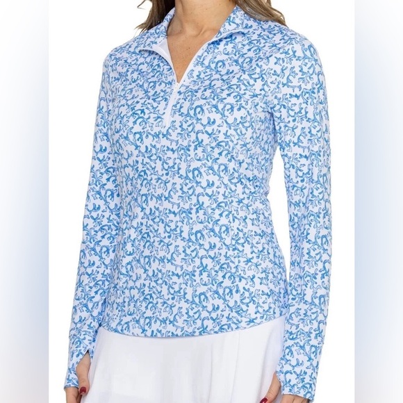 Tommy Bahama Golf & Tennis Blue Coral Reef Quarter Zip Pullover, Size XS - Picture 1 of 8